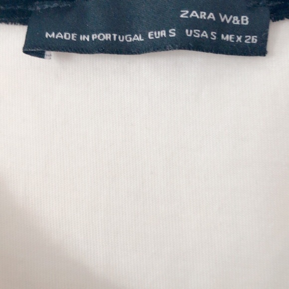 Zara geometric velvet panels top w/ velvet trim - Picture 3 of 4